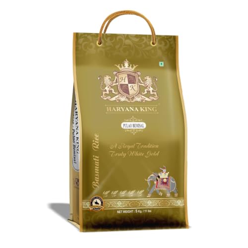 Image of Haryana King Pulao Basmati Rice - 5kg | Long Grain | Naturally Aromatic & Quick Cooking | Ideal for Veg & Peas Pulao, Fried Rice & Everyday Dishes | Non-Sticky