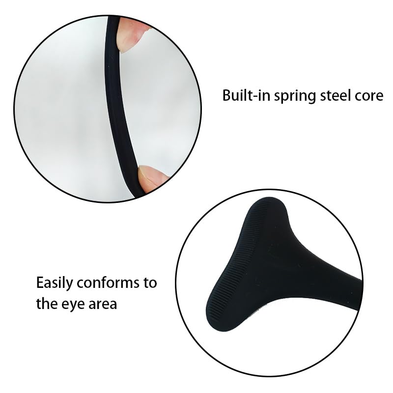 2PCS Silicone Mascara Shield,Reusable Mascara Guard for Eyelash and Eyeshadow Makeup, Beginners Friendly Tool for Women（Black+Pink）