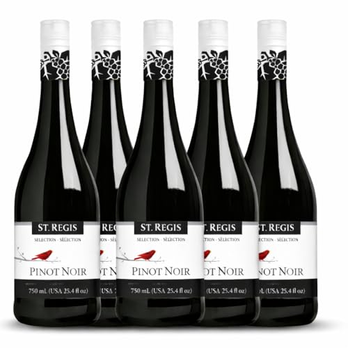 Image of ST. REGIS Non-Alcoholic Sparkling Beverage - Pinot Noir Style - Low Calorie, Low Sugar - Fruity & Spicy Flavor - 25.4 Fl Oz (6 Pack)