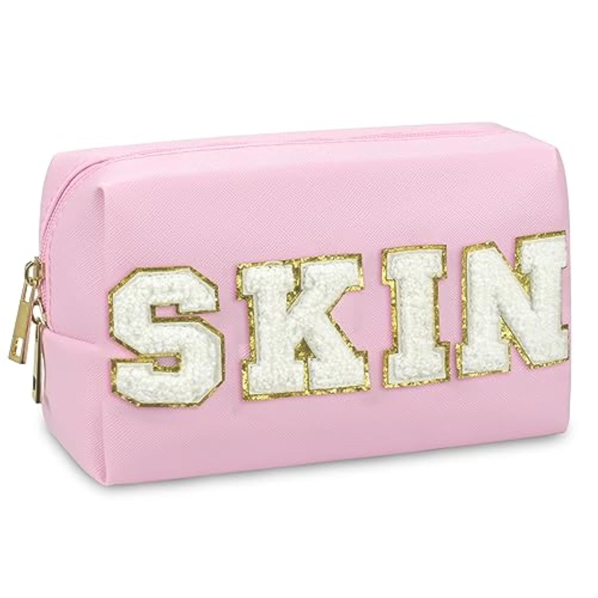 Women's Preppy Patch Portable Waterproof Makeup Bag