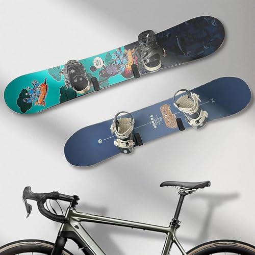 Skateboard Wandhalterung,2 Stück Horizontale Snowboard Wandhalterung Clips Snowboard Wandhalterung Display Rack Skihalterung Wand Aufbewahrungshaken für Snowboard,Skiboard,Longboard,Skateboard