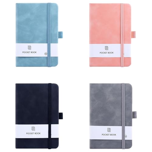 4 Pcs Pocket Notebook A6 Notepad Mini Notebook Small Pocket Notebook Work Notebook Journal Notebooks School Notebooks Small Notebook Notepad with Dividers Notebook Set Leather Notepad for Work Office