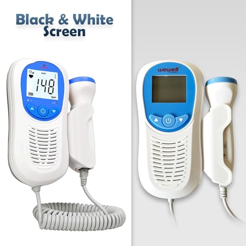 Image of OTICA Wewell Fetal Doppler Heart Rate Detection Monitoring Machine Easy to Carry Rechargeable for Home and Clinic with in-Built Speaker, Smart Noise Reduction (Fetal Doppler - FD260 with 250ml Gel)