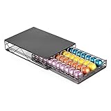 RECAPS Kaffeepadhalter Schubladenablage Kaffeekapseln Küchenorganisator Kompatibel mit Vertuoline Stores 40 Kapseln Schwarze Farbe