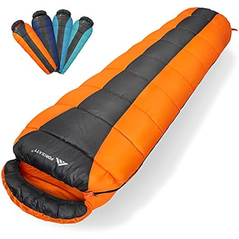 Forceatt Sleeping Bag, 50-77℉ Lightweight & Portable Sleeping Bags for Adults, Backpacking Mummy Sleeping Bag Suitable Camping, Hiking, Indoor and Outdoor Use, for 3 Seasons of Warm and Cool Weather Cover