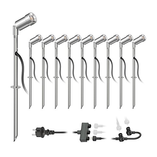 Projecteur de jardin LED Spico étanche IP44 spot sur piquet blanc chaud 105lm éclairage extérieur