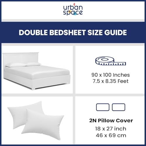 Image of Urban Space Divine 100% Cotton Bedsheet for Double Bed with 2 Pillow Covers, Double Bedsheet (Size 90 x 100 inches, Geometric Maroon)