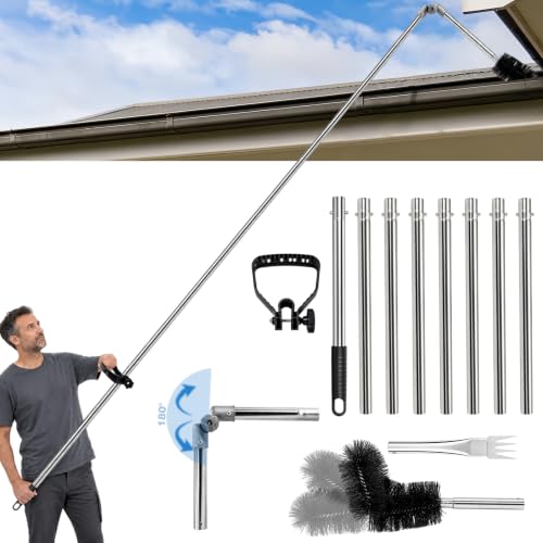 Gutter Cleaning Kit 4m with 180° Swivel Head – No Ladder Needed