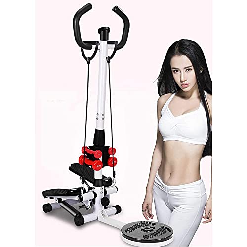 Image of with Resistance Bands Mini Home Hydraulic Stepper with Armrests with LCD Display Multifunction Clim Machine Fitness Equipment Load 100kg Cardio Exercise Antislip Steppers