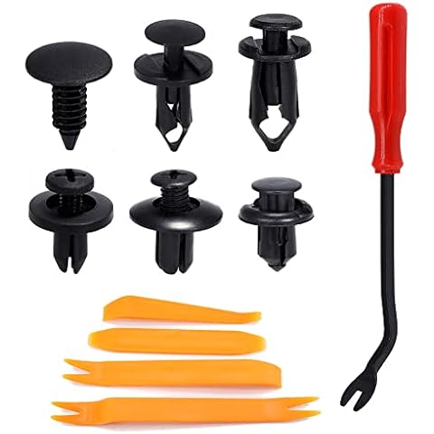 190 Pcs Car Trim Clips, Car Panel Clips, 6 Sizes Plastic Rivets, Car Retainer Clips with Trim Removal Tool, 6-10mm Plastic Repair Kit, General Push Car Clips and Fasteners for Ford, Toyota, Honda, GM Cover