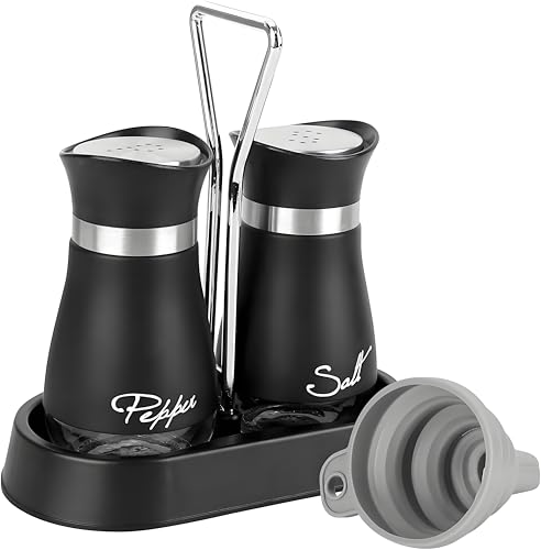 Lot de 2 Salieres et Poivrieres, Salière et Poivrière en Acier Inoxydable, Petit et réglable - Moulin à sel et poivre pour cuisine, maison, restaurant, camping