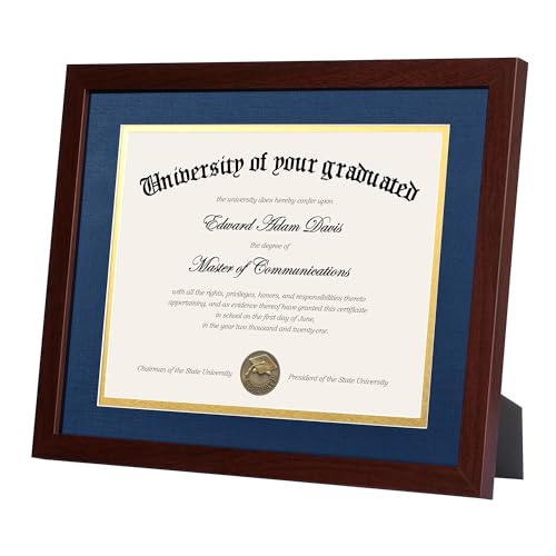 Image of upsimples Diploma Frame with HD Glass, 11x14 Mahogany, 3 Pack