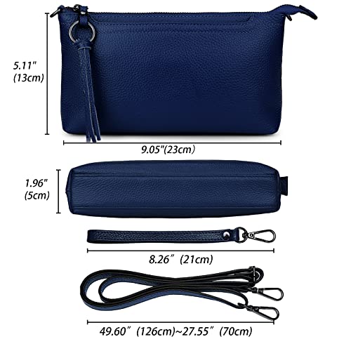 Image of Uromee Genuine Leather Wristlet Wallet Clutch Purses with Detachable Chain