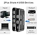USB 2.0 Switch, 2 Computers Sharing 4 Devices, USB 2.0 Switcher for Mouse, Keyboard, Printer, Scanner, Flash Drive, Compatible with Windows, Mac, Linux, Chrome OS