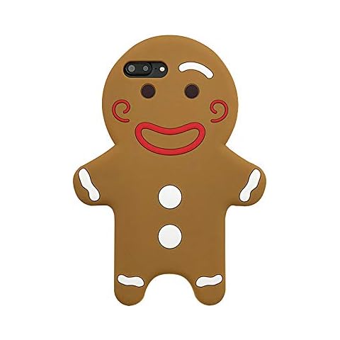 VooDirop Christmas 3D Gingerbread Man Silicone Case Compatible with iPhone 7/8 / SE Protective Cover, Soft Flexible Silicone TPU Case Cover for iPhone (Gingerbread Man, iPhone 7/8 / SE) Cover