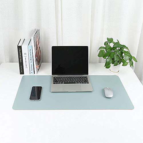 Bureaumat, bureaumat, bureaumat, mintgroene laptop-muismat dubbelzijdig waterdicht bureau schrijfblok lederen bureaupad… - Image 5