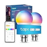 Tapo L530B (2-Pack) Smart Bulb, B22 Colour Changing Light Bulb, Alexa Light...