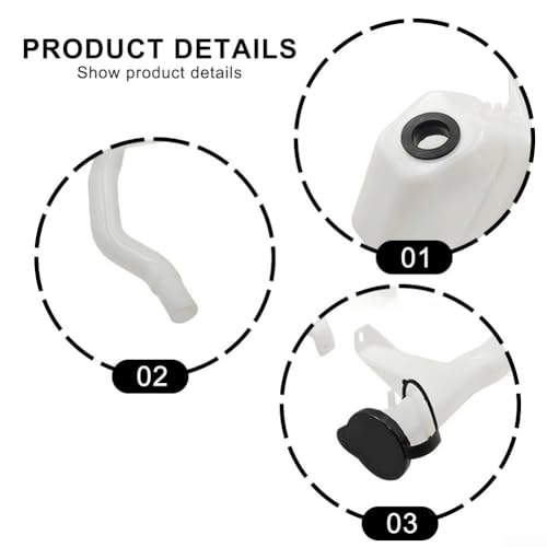 Tanque de limpiaparabrisas ABS para Nissan Navara D22 de ajuste directo blanco 8