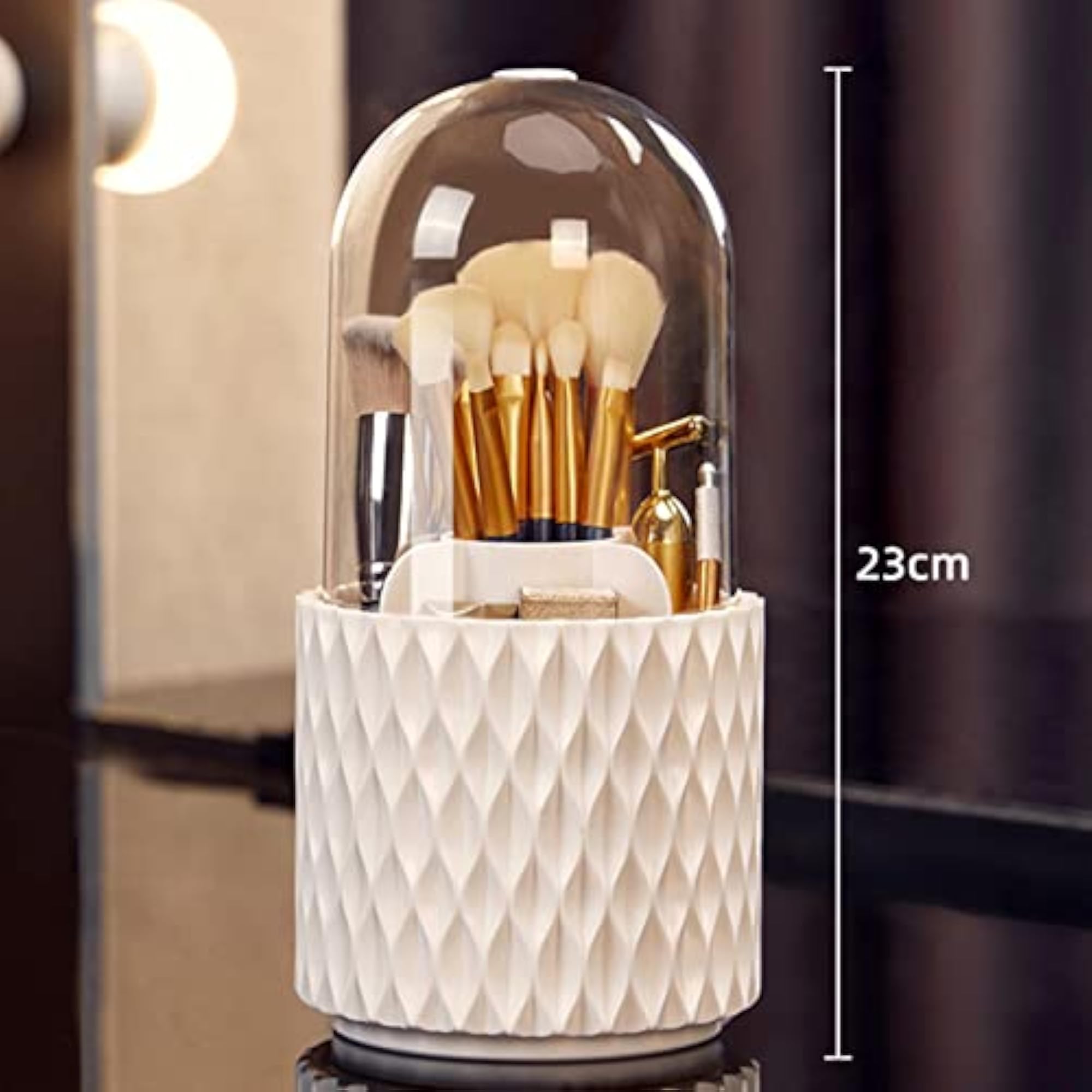 Multifunction Rotating Cosmetic Brushes Holder Container