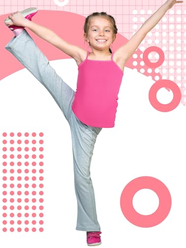 SATINIOR 4 Pcs Girls Sleeveless Dance Tank Top Spaghetti Strap Crop Tank Top for Dancewear (7-8 Years,Rose,Pink,Purple,Blue)