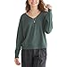 Aéropostale Long Sleeve Cozy Waffle, Balsam Green, XL