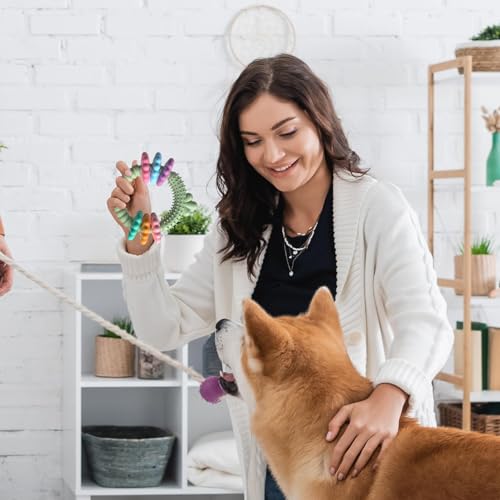 Qurygin Kauringe für Welpen, Beißringe für Hunde | Gummi-Hundering-Kauspielzeug | Kauringe aus Gummi für Hunde, Aggressive Kauer, große Hunde, fördern EIN gesundes Kauverhalten