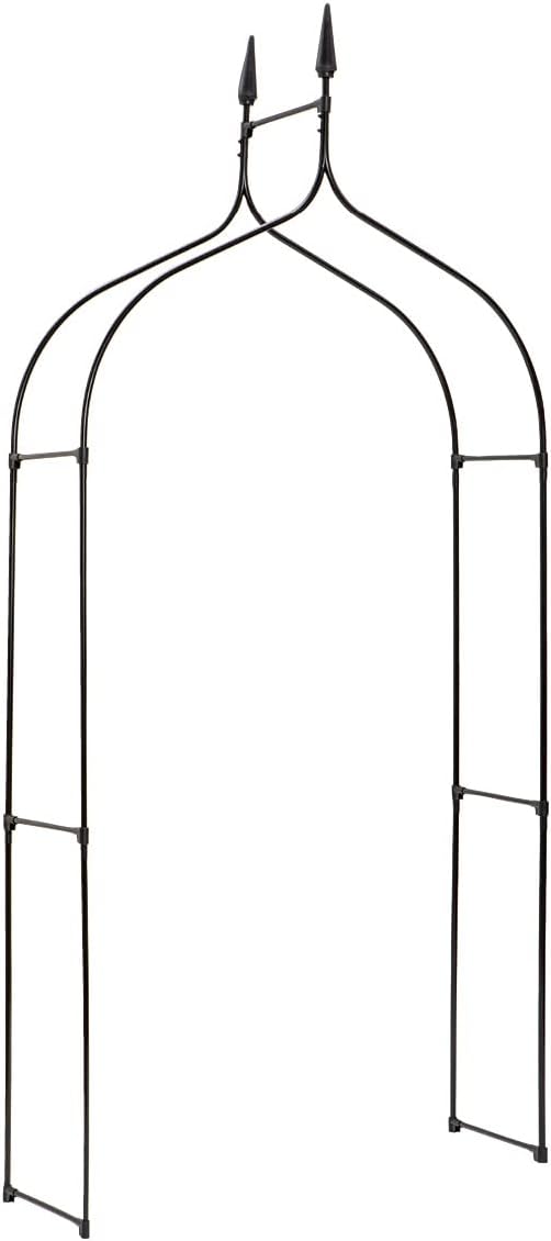 Extra Tall Gothic Garden Arch Trellis – Black Metal Arbor for Climbing Plants, Vines, and Outdoor Weddings