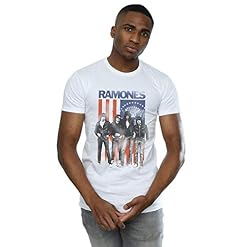 Absolute Cult Ramones Homme Flag Photo T-Shirt - Les Beatles, Paul McCartney, John Lennon, RIngo Starr, George Harrison
