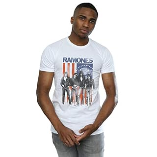 Absolute Cult Ramones Homme Flag Photo T-Shirt - Les Beatles, Paul McCartney, John Lennon, RIngo Starr, George Harrison
