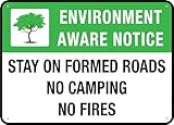 Gifdeeha Stay On Formed Roads No Camping No Fires Warning Sign Home Kitchen Farm Garden Garage Wall Decor 8'x12'