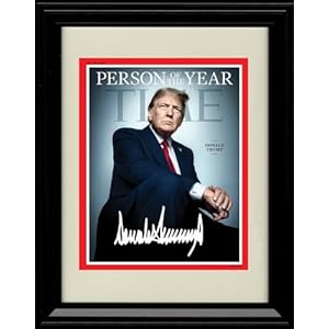 Donald Trump Autograph Promo Print – Time Magazine Person of the Year 2024 – Framed Print