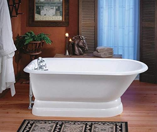 Cheviot Traditional Cast Iron Claw Foot Bathtub White / White with Polished Brass Feet