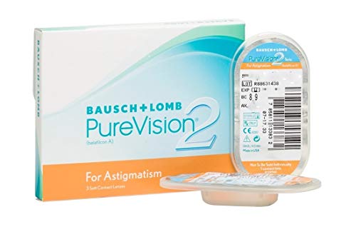 Purevision BAUSCH + LOMB - PureVision 2 For Astigmatism - Lentes de contacto de reemplazo mensual para Astigmatismo