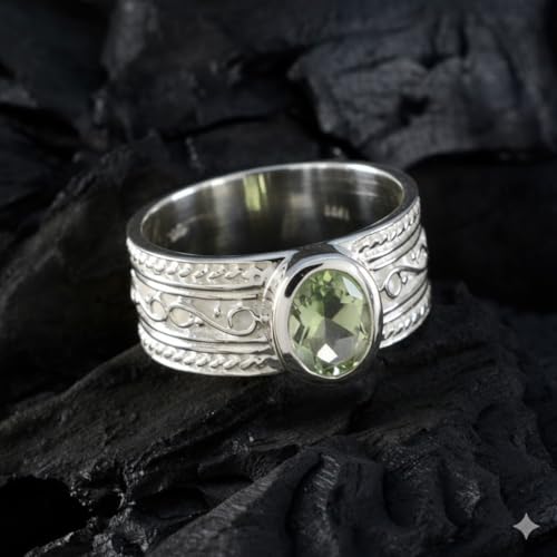 Image of 55Carat Choose Your Color Genuine Gemstone Sterling Silver Ring Band Vintage Handmade Jewelry Sizes 5-12