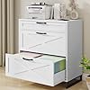 Lateral file cabinet with 3 drawers modern farmhouse file cabinet for legallettera4 size hanging files printer stand large wood home office furniture white  urban country home decor