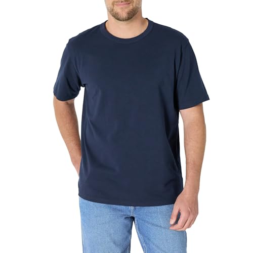 Amazon Essentials Men's Relaxed-Fit Heavyweight Cotton T-Shirt, Navy, XL