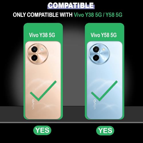 Image of NISHTECH for Vivo Y38 5G, Vivo Y58 5G (2024) Premium Transparent Hybrid Soft Slim Dust Proof Back Case Cover with Camera Protection