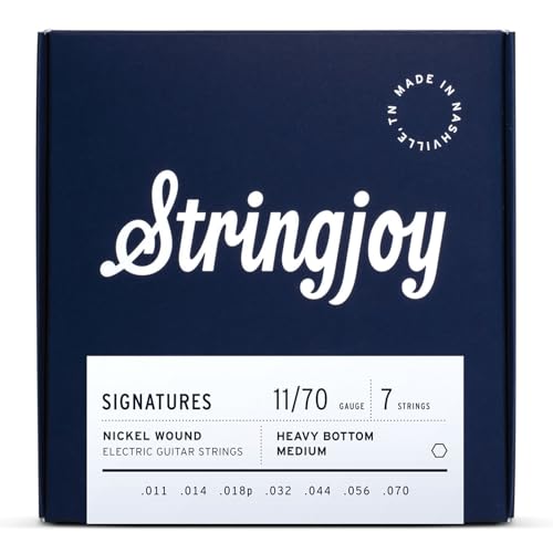 Stringjoy HVY117, 7 String Signatures Electric Guitar Strings, 11-70 Heavy Bottom Medium Gauge...