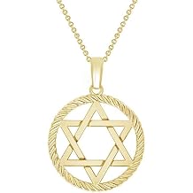 Takar Gold Plated Rope Star of David Pendant Charm - Jewish Symbol Pendant for Men and Women - Dainty Spiritual Charm Jewelry - Religious Jewelry Gift for Her Made in USA