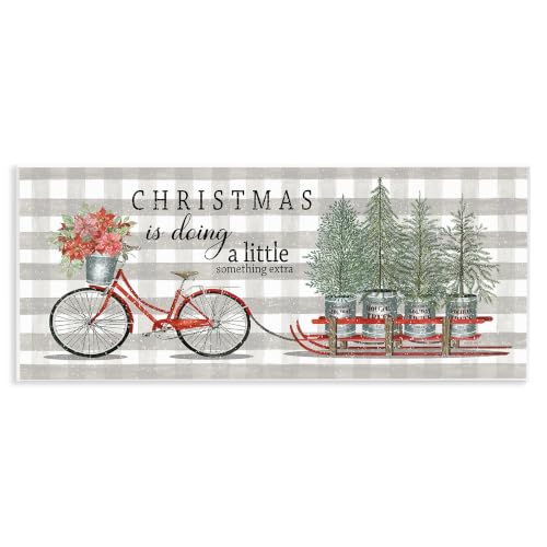 Christmas Giving Quote Bicycle, 7 x 17 Inch Mounted Print on Wall Plaque