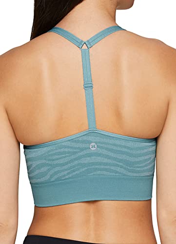 Rbx Active Women's Animal Print T-Back Low Impact Sports Bra Zebra Light Blue M #TOP4