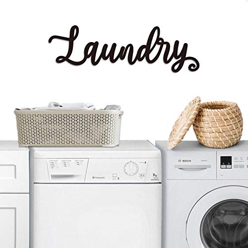 Huray Rayho Laundry Room Decor And Accessories Wooden Laundry Sign Wall Art Backdrop Decoration Farmhouse Bathroom Wash Room Signs Hanging Decor Gift Black 16.9X 5.2 Inches #TOP1