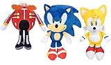 Sonic the Hedgehog 9' Plush 3-Pack Sonic, Dr. Eggman, Tails. Ages 3+ (Officially licensed by Sega)