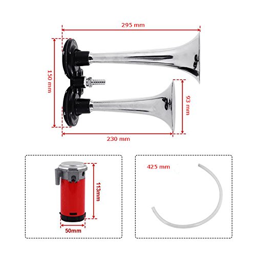 DOBO® Clacson 2 trombe corno 12V 135db per auto
