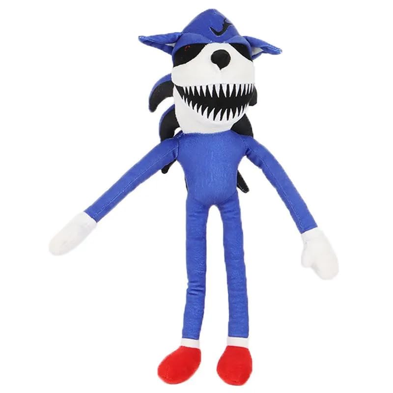 Sonic.exe Plushie, Horror Gaming Inspired Monster Stuffed Doll with Sharp Teeth Design, Soft Collectible Gift & Gamer Room Decor (12 Inch)