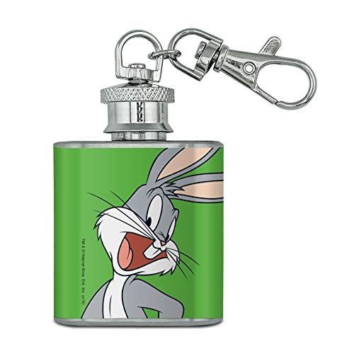 Looney Tunes Bugs Bunny Stainless Steel 1oz Mini Flask Key Chain