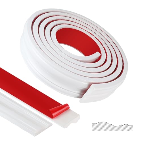 EFUTURETIME 3 Metros Molduras de Pared Autoadhesivas de 60 mm de Ancho Molduras Flexible de PVC Decorativas Brillantes para Bricolaje Espejos Puerta Armarios, Blanco, Modelo YT155