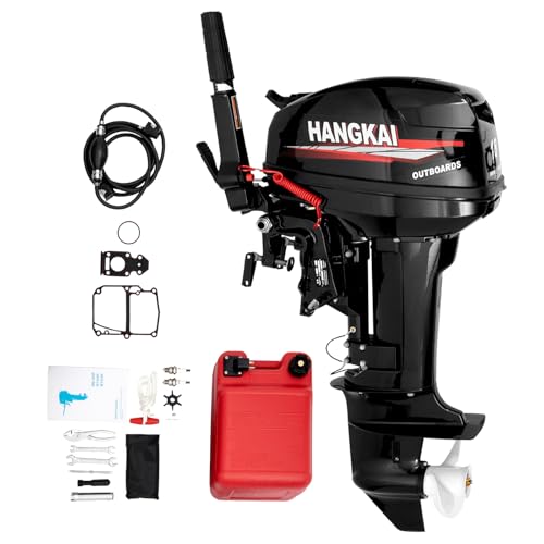 Cbhfmljd 2 Stroke 18HP Hangkai Outboard Motor, Short Shaft 246CC Heavy Duty Fishing Boat Engine...