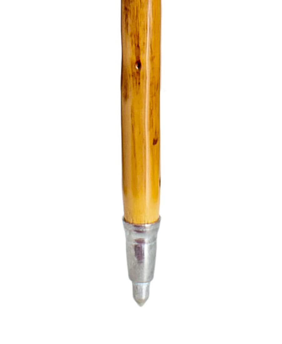 SB Bâton de randonnée Trekking en Bois de châtaignier Naturel 125cm avec Corde et Pointe en métal. Léger et Robuste, utilisez-Le sur Le Terrain Tout en respectant l'environnement.