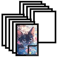 Farnirvana 10 Stück Magnetrahmen A4, Diamond Painting Bilderrahmen 29,7x 21 cm, Transparent Selbstklebend Magnetischer Plakatrahmen für Küche Schlafzimmer Wanddekoration (Schwarz)